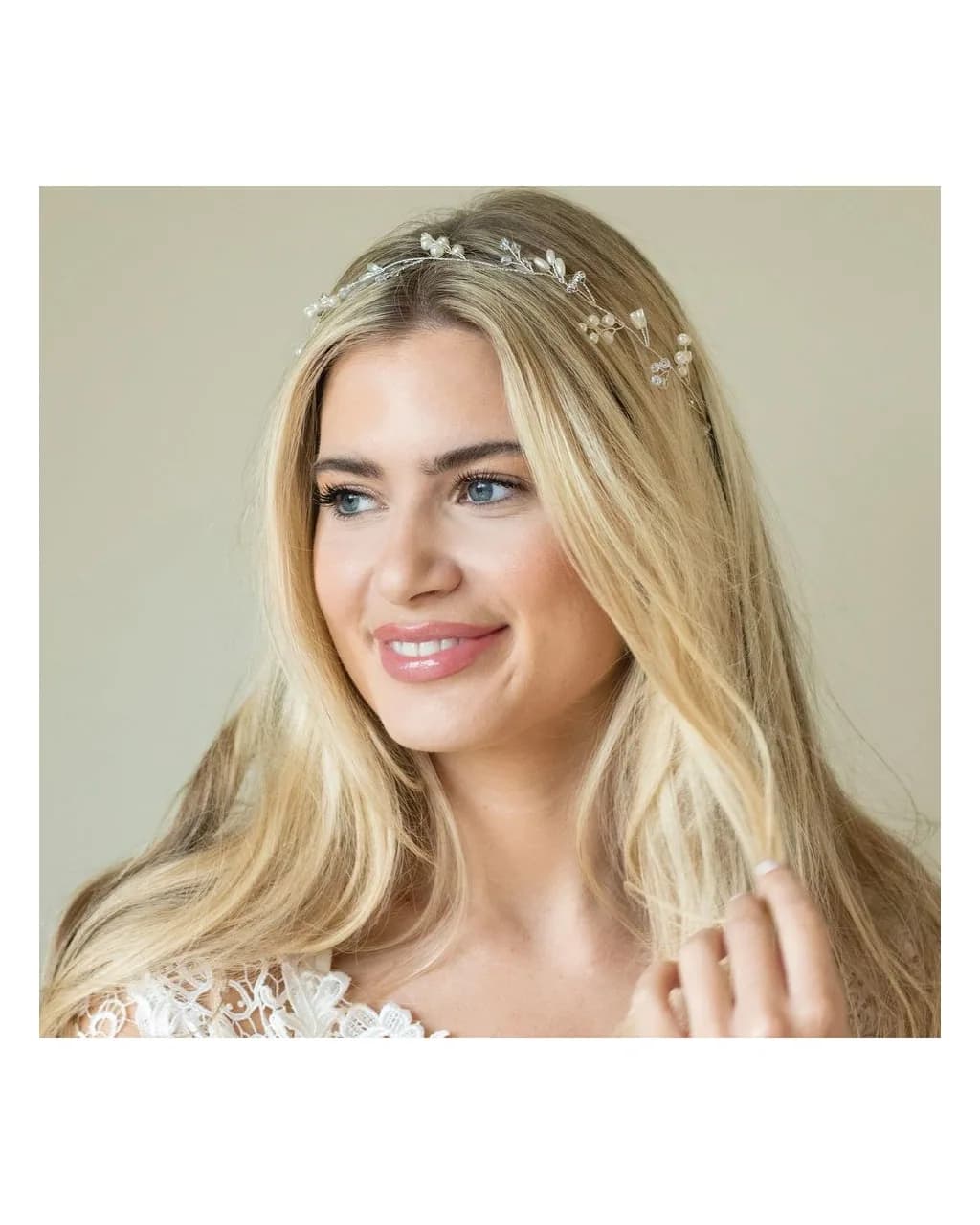 Bijou de cheveux perles et strass — 40 cm — vue 2