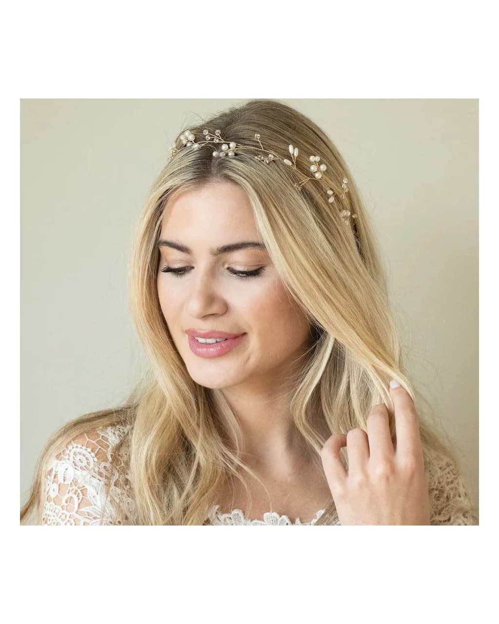 Bijou de cheveux perles et strass — 40 cm — vue 2
