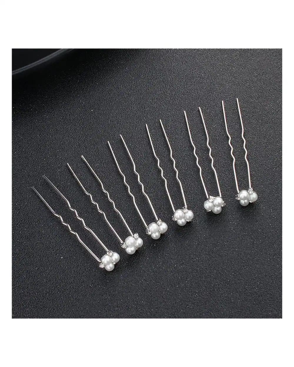 Épingles à chignon perles et strass — lot de 30