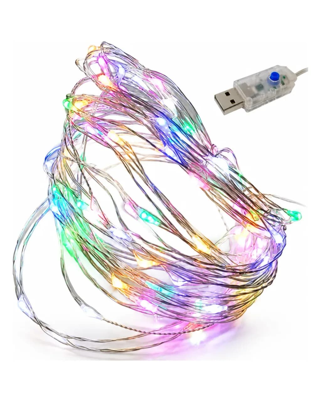 Guirlande lumineuse LED USB 10 m — 100 LED, fil de cuivre