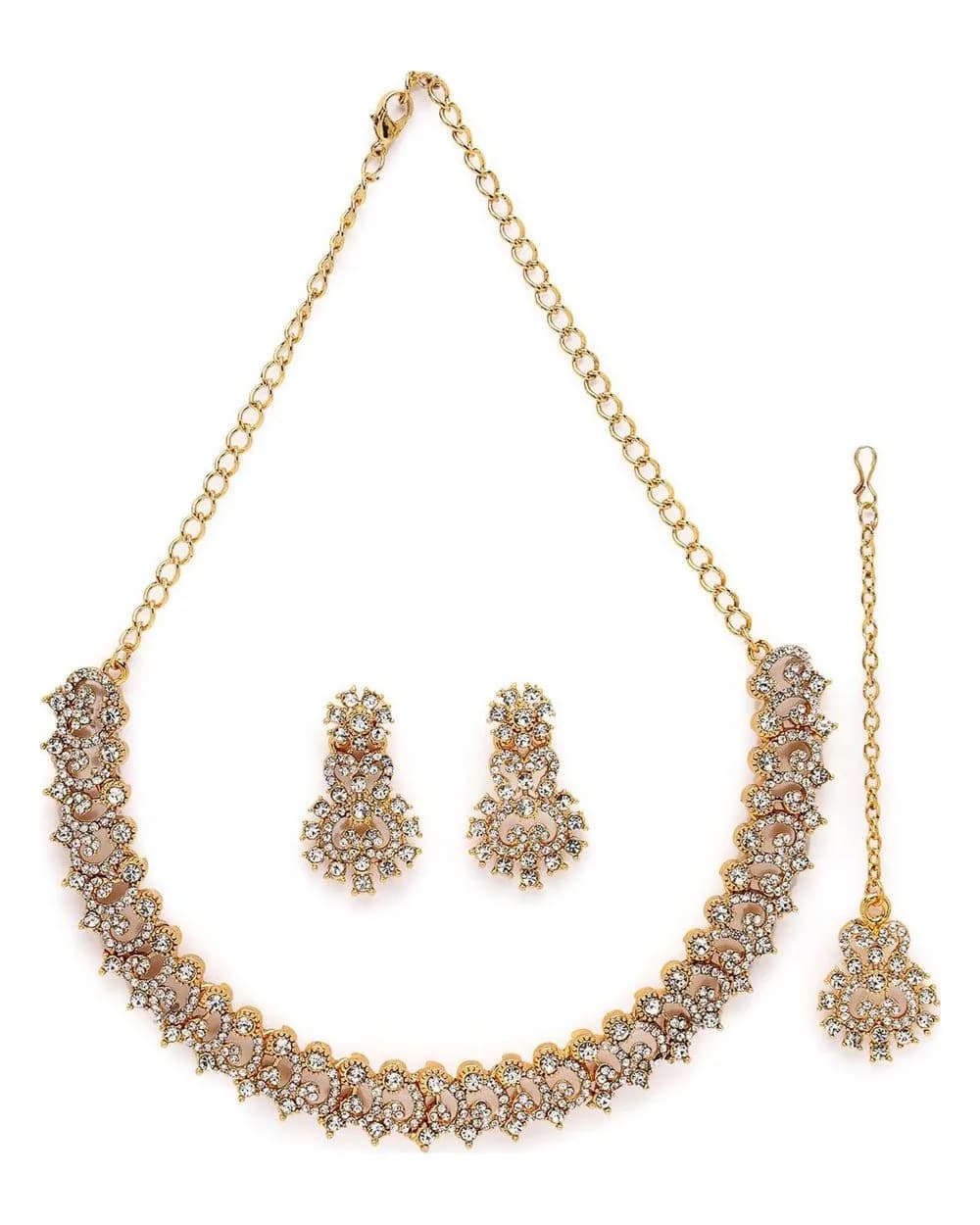 Parure de mariée 3 pièces — collier, boucles et khit errouh, en coffret