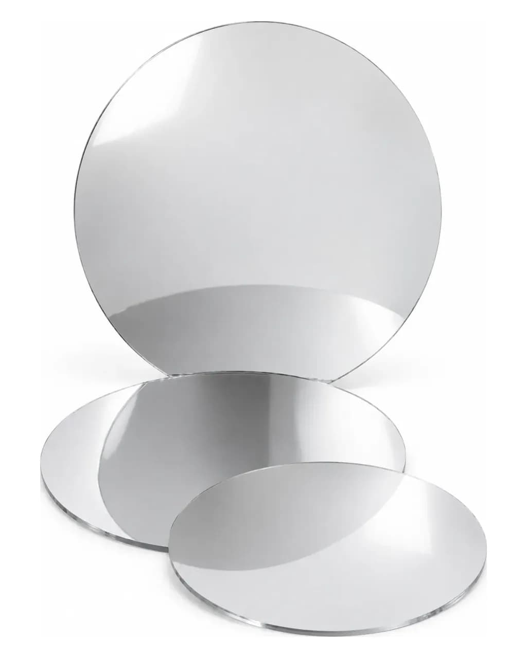 Plateaux de présentation effet miroir — lot de 3 (30 / 25 / 20 cm)