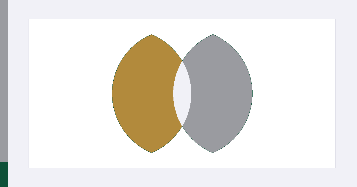 Illustration dessinée : deux formes marquises se chevauchant sur une plaque blanche, l'une remplie de doré plat, l'autre d'un gris neutre pour le métal de base, le chevauchement laissé en fond perle nu, avec un seul filet vert traversant les deux.